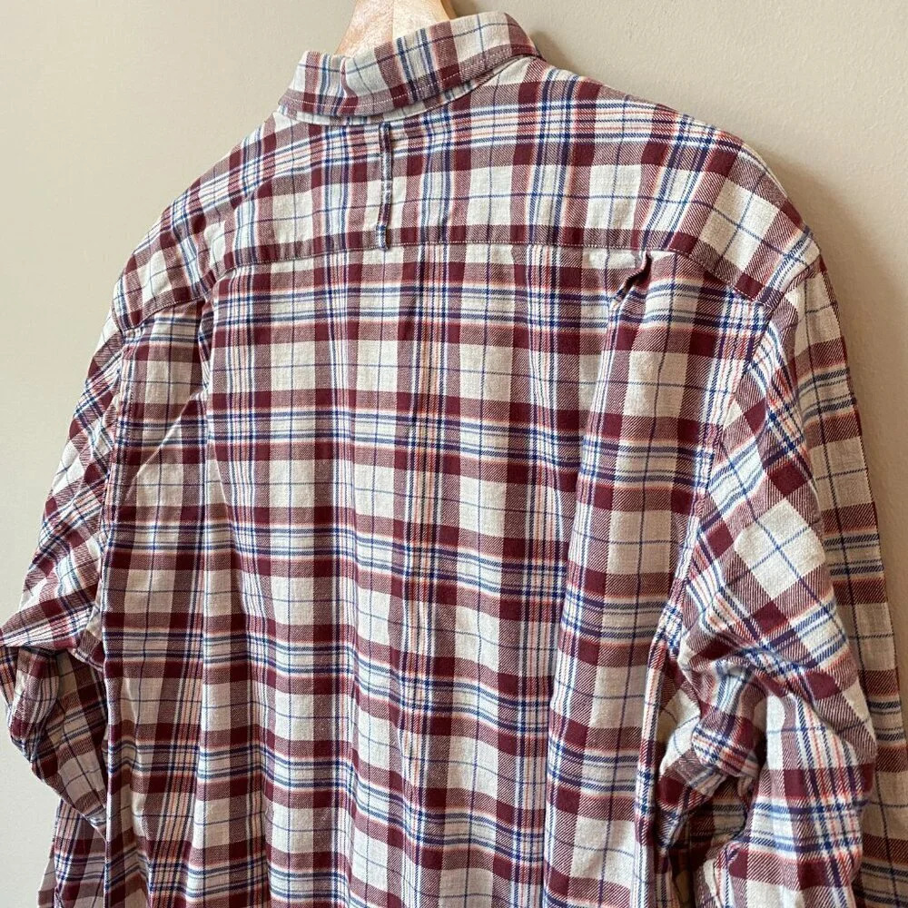 Banana Republic Men's XL Luxe Flannel Slim Plaid Long Sleeve Button Down Shirt - Picture 16 of 16